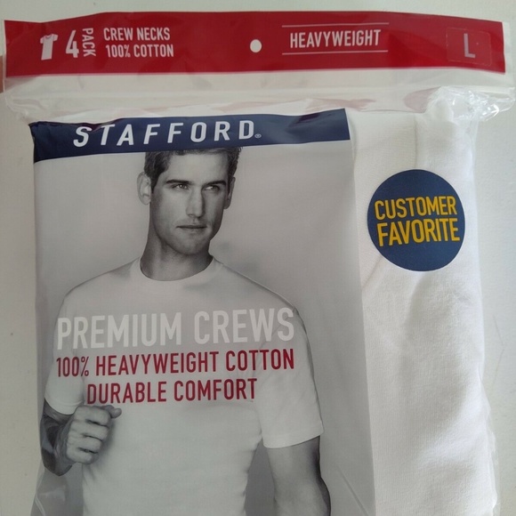 Stafford | Shirts | Stafford White Tshirts Crew Necks Brand New Large ...